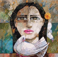 Iqbal Durrani, 18 x 18 Inch, Oil on Canvas, Pigeon Painting, AC-IQD-301
